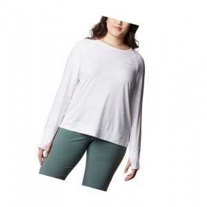 Columbia Adventura Hiking Long Sleeve Plus Size Sweatshirt Kadın Beyaz Camo | 25740-KRLZ