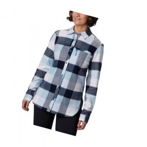 Columbia Anytime II Stretch Long Sleeve Gömlek Kadın Lacivert | 83912-MCWK