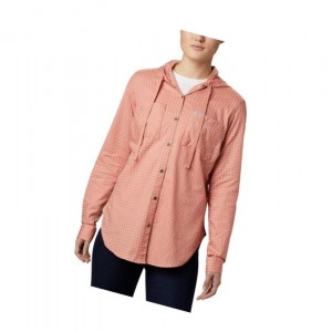 Columbia Anytime Stretch Hooded Long Sleeve Gömlek Kadın Turuncu | 83560-CSDO