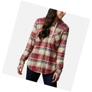 Columbia Anytime Stretch Hooded Long Sleeve Gömlek Kadın Kırmızı Renkli | 79235-OJDS