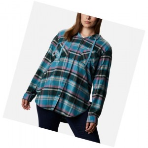 Columbia Anytime Stretch Hooded Long Sleeve Plus Size Gömlek Kadın Renkli | 74132-FSOP