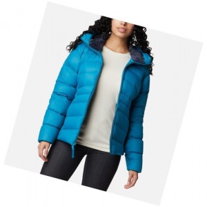 Columbia Autumn Park Down Hooded Mont Kadın Mavi | 93268-YRWI