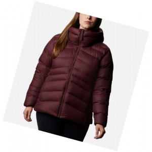 Columbia Autumn Park Down Hooded Plus Size Mont Kadın Bordo | 57438-UQYJ