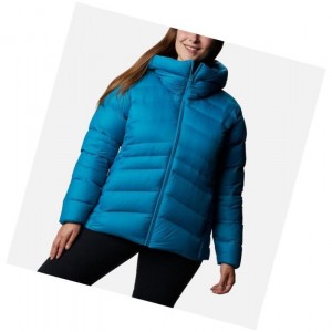 Columbia Autumn Park Down Hooded Plus Size Mont Kadın Mavi | 20361-EIJH