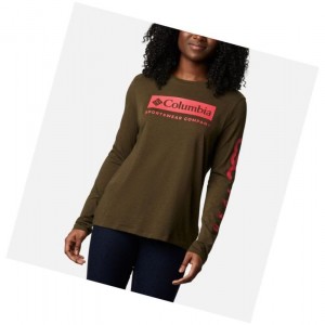 Columbia Autumn Trek Long Sleeve Relaxed Sweatshirt Kadın Zeytin Yeşili | 42568-OCDA