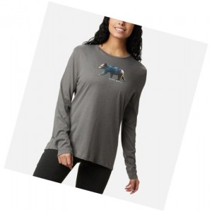 Columbia Autumn Trek Long Sleeve Relaxed Sweatshirt Kadın Gri | 09718-YMEN
