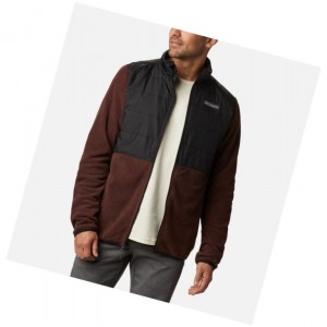 Columbia Basin Butte Fleece Full Zip Mont Erkek Kırmızı Siyah | 78395-RADQ