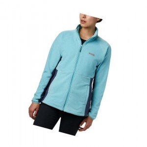 Columbia Basin Trail Fleece Full Zip Top Mont Kadın Açık Turkuaz Lacivert | 68045-FXQT