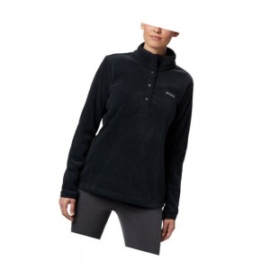 Columbia Benton Springs Half Snap Petite Sweatshirt Kadın Siyah | 63721-OYNV