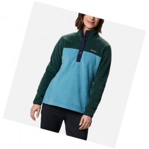 Columbia Benton Springs Half Snap Petite Sweatshirt Kadın Mavi | 05632-CRQJ