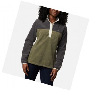 Columbia Benton Springs Half Snap Petite Sweatshirt Kadın Koyu Gri Yeşil | 03671-WGAZ