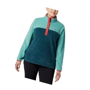 Columbia Benton Springs Half Snap Plus Size Sweatshirt Kadın Bakır | 60153-KRJU
