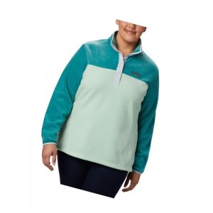Columbia Benton Springs Half Snap Plus Size Sweatshirt Kadın Nane Açık Yeşil | 46853-IGLY
