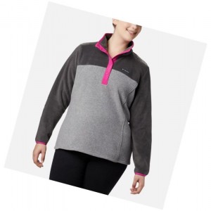 Columbia Benton Springs Half Snap Plus Size Sweatshirt Kadın Açık Gri | 23964-TJYL