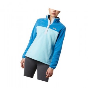 Columbia Benton Springs Half Snap Sweatshirt Kadın Açık Turkuaz | 58073-LNDK