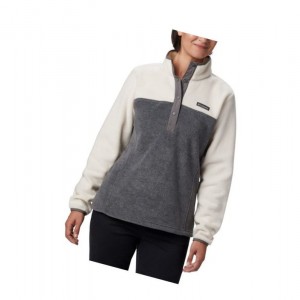 Columbia Benton Springs Half Snap Sweatshirt Kadın Gri | 10865-ACJB