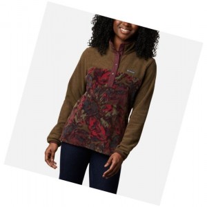 Columbia Benton Springs Printed Half Snap Fleece Sweatshirt Kadın Zeytin Yeşili | 05489-HIPK
