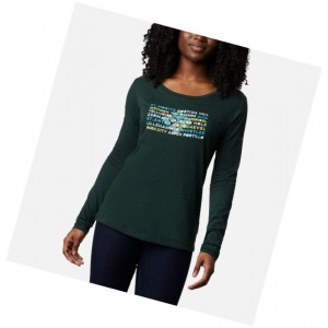 Columbia Blustery Peak Long Sleeve Sweatshirt Kadın Yeşil | 72418-DRIS