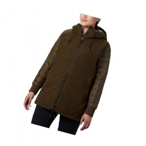 Columbia Boundary Bay Hybrid Plus Size Mont Kadın Zeytin Yeşili | 17923-QRVN