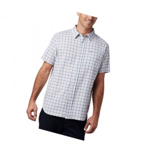 Columbia Brentyn Trail Short Sleeve Seersucker Big Gömlek Erkek Mavi | 36047-CSUI