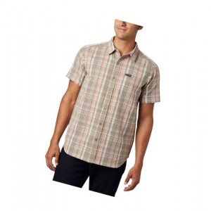 Columbia Brentyn Trail Short Sleeve Seersucker Tall Gömlek Erkek Açık Mercan | 89316-ANUT