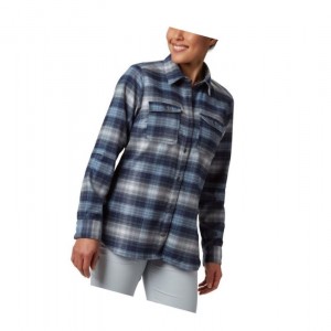 Columbia Bryce Canyon Stretch Flannel Gömlek Kadın Lacivert | 05236-TEAQ