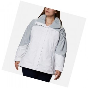 Columbia Bugaboo II Fleece Interchange Plus Size Mont Kadın Beyaz Gri | 94620-CRHF