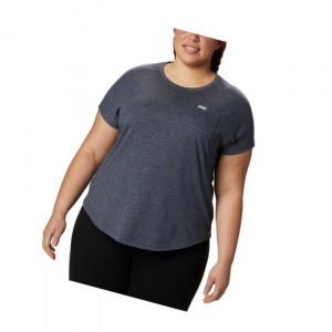 Columbia Cades Cape Plus Size Tişört Kadın Lacivert | 35614-JRMZ