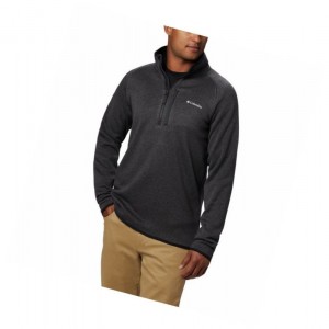Columbia Canyon Point Half-Zip Fleece Sweatshirt Erkek Siyah | 73214-IXPL