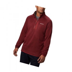 Columbia Canyon Point Half-Zip Fleece Sweatshirt Erkek Kırmızı | 07234-TWBM