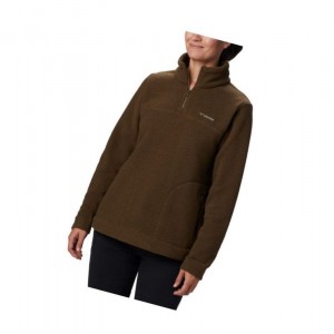 Columbia Canyon Point Sherpa Sweatshirt Kadın Zeytin Yeşili | 03924-ZKLP
