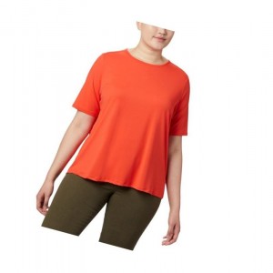 Columbia Chill River Short Sleeve Plus Size Tişört Kadın Kırmızı | 34285-PBYU