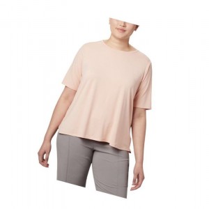 Columbia Chill River Short Sleeve Plus Size Tişört Kadın Pembe | 14875-FXYV