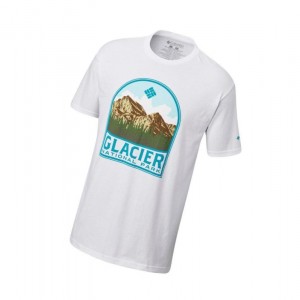 Columbia Cloudy Cotton Tişört Erkek Beyaz | 18324-QZXI