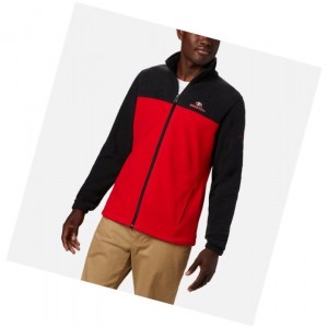 Columbia Collegiate Flanker III Fleece - Georgia Mont Erkek Siyah Açık Kırmızı | 81095-IVLS