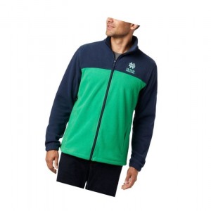 Columbia Collegiate Flanker III Fleece - Notre Dame Mont Erkek Lacivert Yeşil | 68794-GIFC