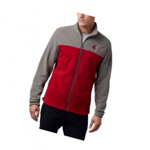 Columbia Collegiate Flanker III Fleece - Washington State Mont Erkek Gri Kırmızı | 57934-WHQX