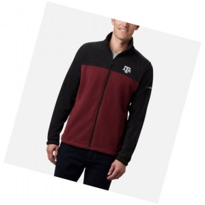 Columbia Collegiate Flanker III Fleece - Texas A&M Mont Erkek Siyah Koyu Bordo | 08357-DFAN