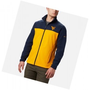 Columbia Collegiate Flanker III Fleece - West Virginia University Mont Erkek Lacivert Altın | 89605-MSJV