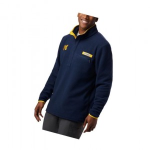 Columbia Collegiate PFG Harborside Fleece - Michigan Mont Erkek Lacivert | 13857-WNUZ