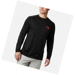 Columbia Collegiate PFG Terminal Tackle Long Sleeve - Oregon State Sweatshirt Erkek Kahverengi Turuncu Siyah | 69375-YZIT
