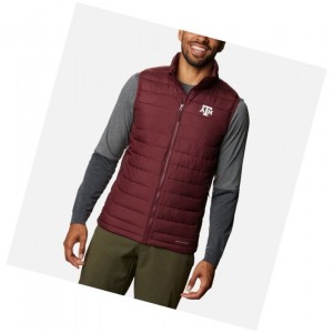 Columbia Collegiate Powder Lite - Texas A&M Yelek Erkek Koyu Bordo | 87194-DRKE