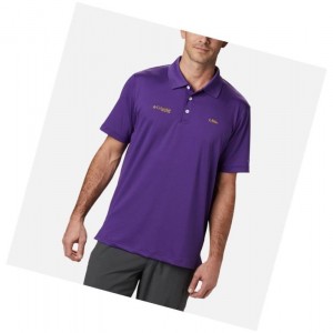 Columbia Collegiate Skiff Cast - LSU Polo Gömlek Erkek Mor | 40296-KUPE