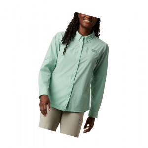 Columbia Coral Point Long Sleeve Woven Gömlek Kadın Nane | 58193-YICH