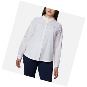 Columbia Coral Point Long Sleeve Woven Plus Size Gömlek Kadın Beyaz | 74602-MRFL