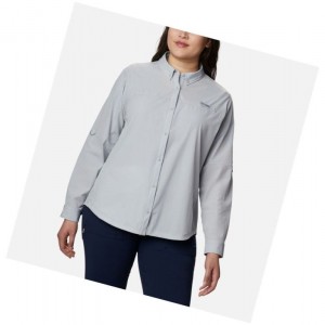 Columbia Coral Point Long Sleeve Woven Plus Size Gömlek Kadın Gri | 37614-QXIM