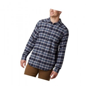 Columbia Cornell Woods Flannel Long Sleeve Gömlek Erkek Lacivert Kahverengi | 80912-BJEM