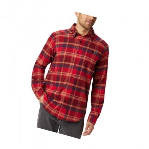 Columbia Cornell Woods Flannel Long Sleeve Gömlek Erkek Mavi Kırmızı | 70965-PZIK