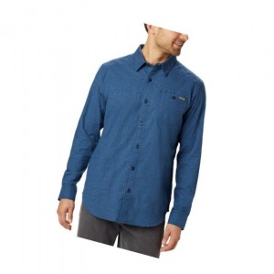 Columbia Cornell Woods Flannel Long Sleeve Gömlek Erkek Mavi | 15397-DYGW