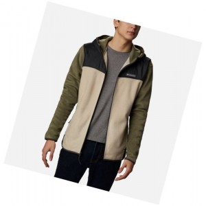 Columbia Cottonwood Park Overlay Full Zip Fleece Mont Erkek Gri Yeşil Haki | 63584-ADFB